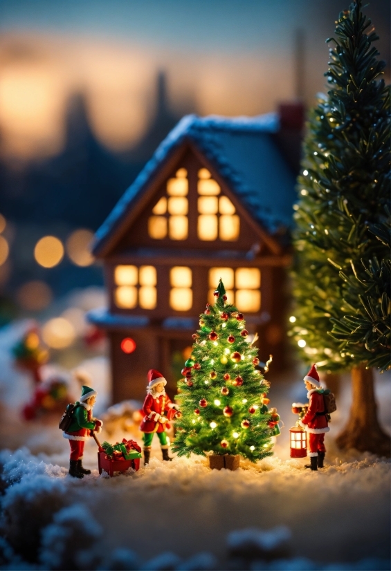 Christmas Tree, Window, Nature, Snow, Branch, Christmas Decoration
