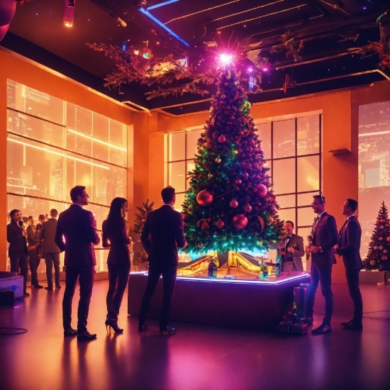 Christmas Tree, World, Light, Christmas Ornament, Lighting, Interior Design