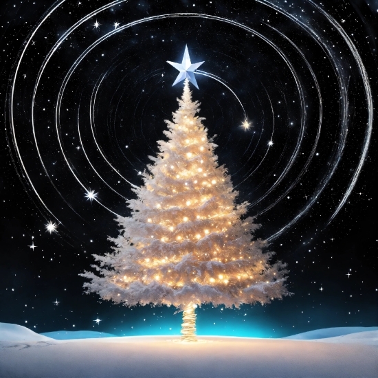 Christmas Tree, World, Light, Nature, Black, Sky