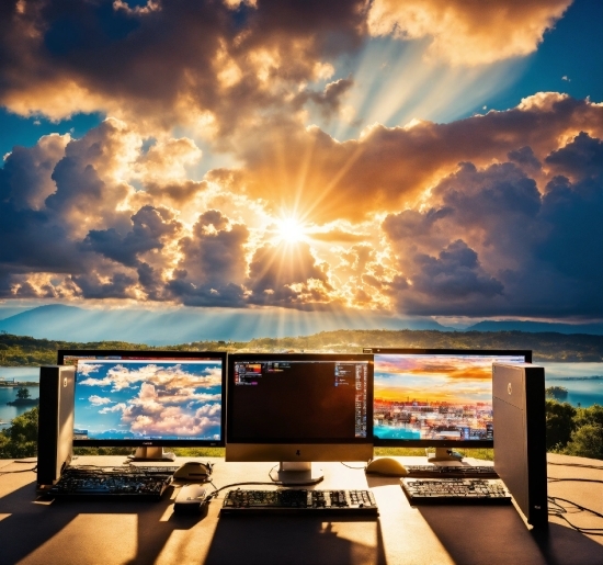 Cloud, Computer, Sky, Personal Computer, Daytime, Computer Monitor