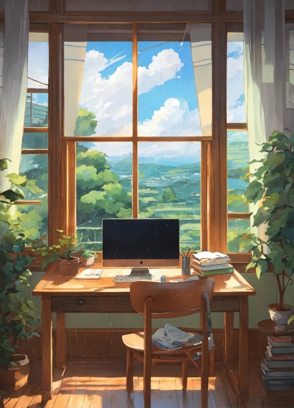 Cloud, Plant, Table, Window, Property, Sky
