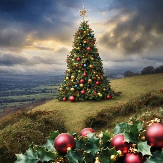 Cloud, Sky, Christmas Tree, Christmas Ornament, Light, Plant