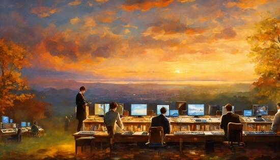 Cloud, Sky, Computer, Table, Afterglow, Dusk