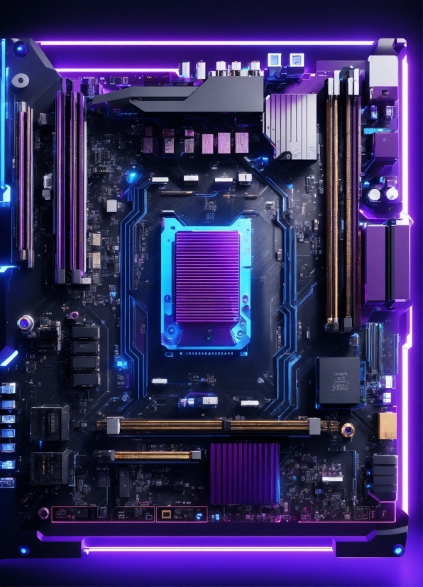 Computer, Computer Cooling, Circuit Component, Personal Computer, Purple, CPU