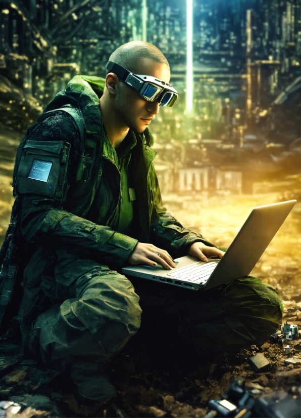 Computer, Laptop, Personal Computer, Netbook, Goggles, Typing