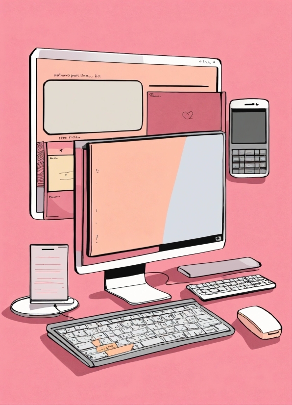 Computer, Personal Computer, Computer Keyboard, Computer Monitor, Output Device, Rectangle