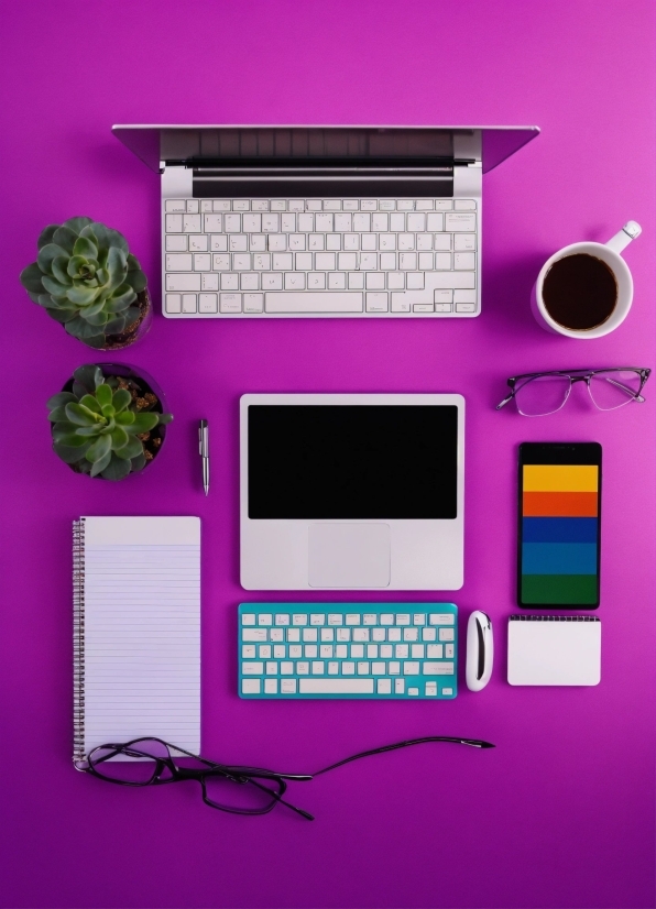 Computer, Personal Computer, Computer Keyboard, Peripheral, Space Bar, Purple