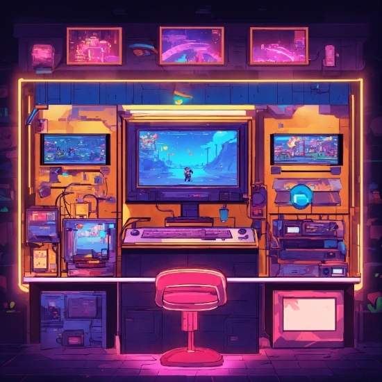 Computer, Personal Computer, Entertainment, Computer Monitor, Peripheral, Purple