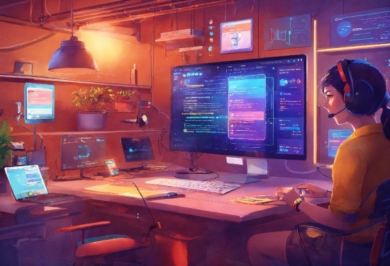 Computer, Personal Computer, Furniture, Table, Computer Monitor, Peripheral