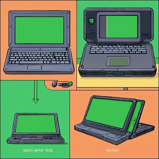 Computer, Personal Computer, Laptop, Green, Netbook, Product