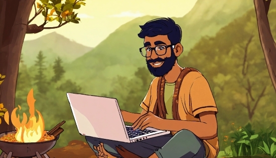 Computer, Personal Computer, Laptop, Mountain, Netbook, Happy