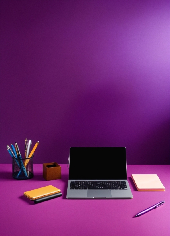 Computer, Personal Computer, Laptop, Netbook, Table, Purple