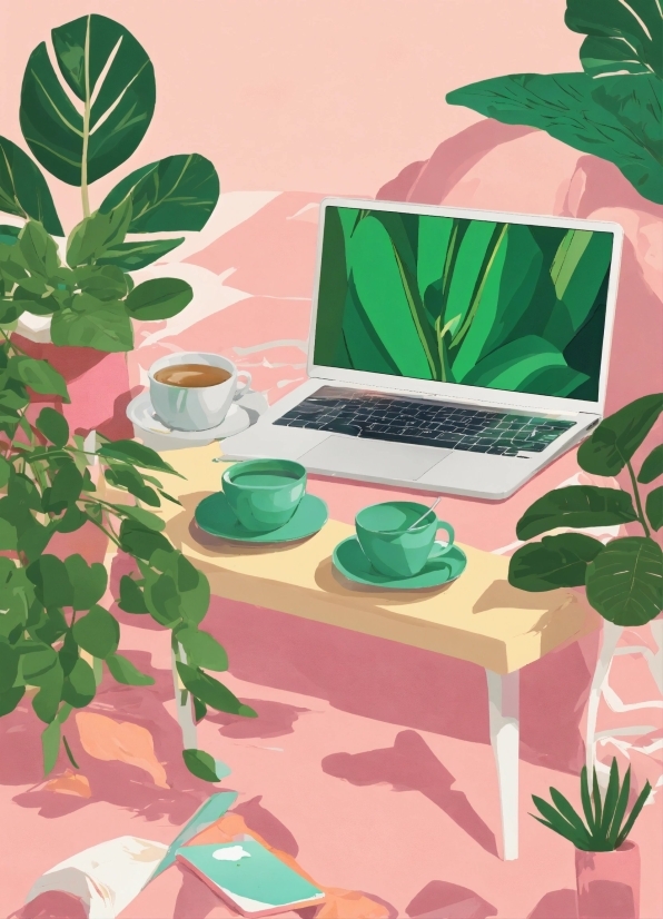 Computer, Personal Computer, Laptop, Plant, Green, Nature