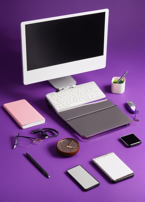 Computer, Personal Computer, Netbook, Laptop, Table, Purple