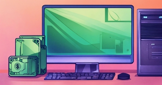 Computer, Personal Computer, Output Device, Green, Computer Keyboard, Touchpad