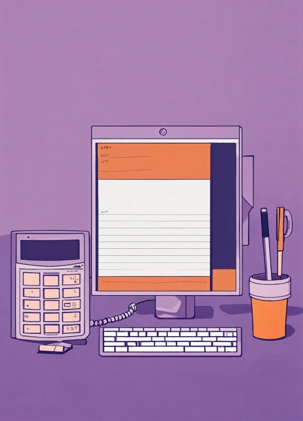 Computer, Personal Computer, Output Device, Peripheral, Computer Keyboard, Purple