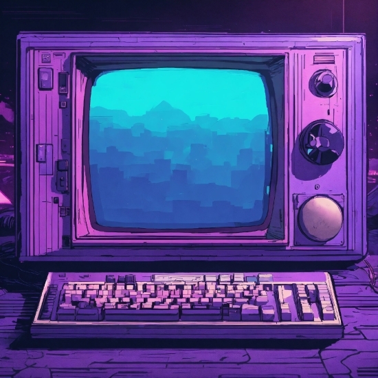 Computer, Personal Computer, Output Device, Purple, Computer Keyboard, Peripheral