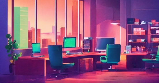 Computer, Personal Computer, Property, Table, Furniture, Purple