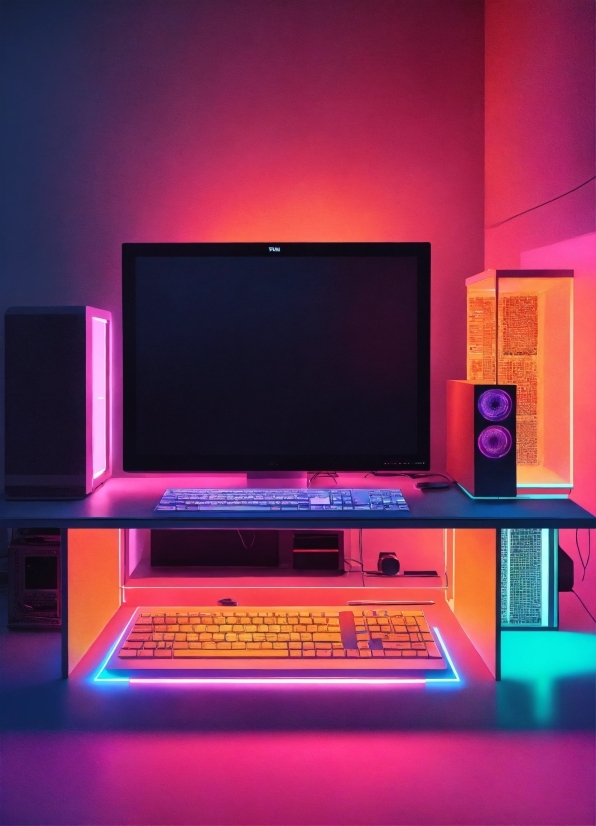 Computer, Personal Computer, Purple, Entertainment, Interior Design, Computer Keyboard