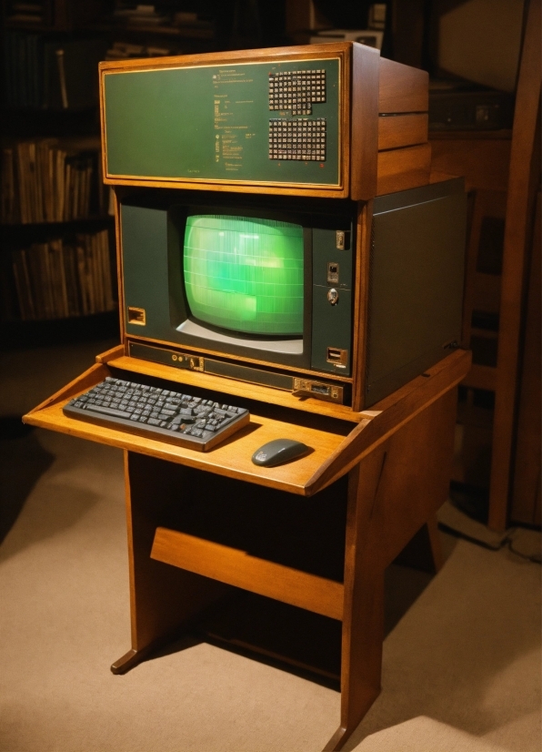 Computer, Personal Computer, Table, Desk, Gadget, Bookcase