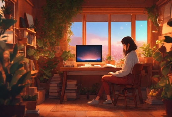 Computer, Plant, Personal Computer, Building, Computer Keyboard, Sky