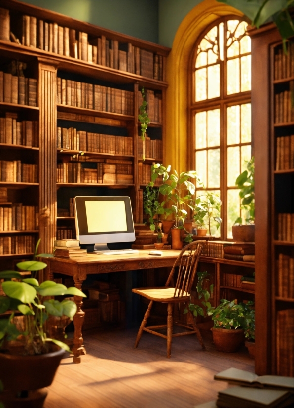 Computer, Plant, Personal Computer, Furniture, Property, Building