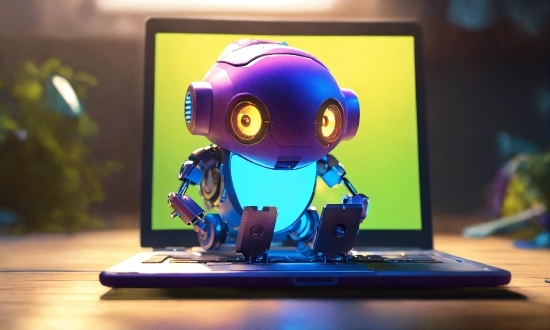 Computer, Purple, Azure, Output Device, Personal Computer, Toy