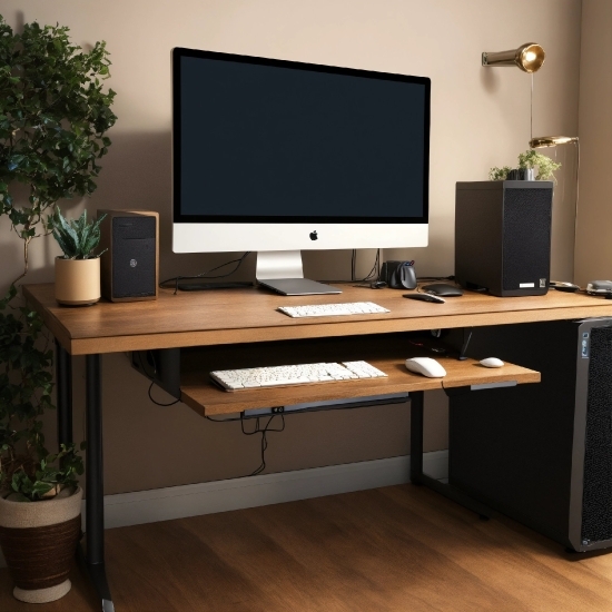 Computer, Table, Personal Computer, Computer Desk, Furniture, Property