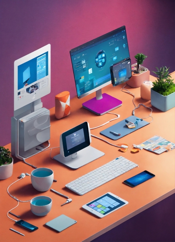 Computer, Table, Personal Computer, Computer Desk, Output Device, Peripheral
