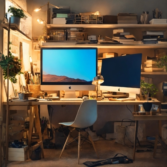 Computer, Table, Personal Computer, Furniture, Property, Computer Desk