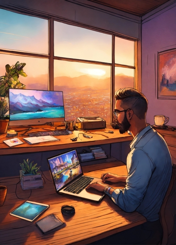 Computer, Table, Personal Computer, Furniture, Sky, Desk
