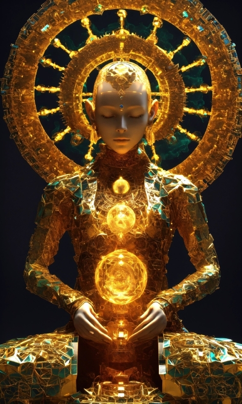 Cool Guy Stock Image, Light, Temple, Sculpture, Statue, Yellow