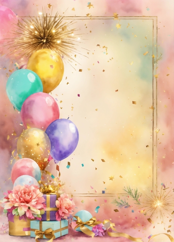 Decoration, Balloon, Yellow, Pink, Party Supply, Art