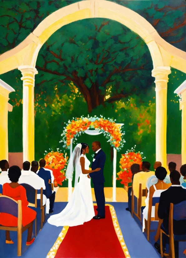Decoration, Flower, Photograph, Wedding Dress, Bride, Lighting