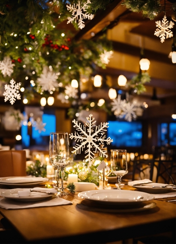 Decoration, Light, Tableware, Table, Christmas Ornament, Christmas Tree