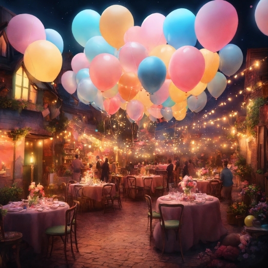 Decoration, Photograph, Table, Tableware, Light, Balloon