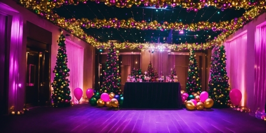 Decoration, Plant, Purple, Light, Entertainment, Curtain