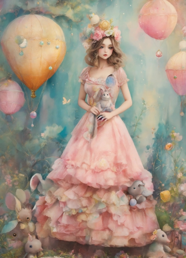 Dress, One-piece Garment, Fashion, Textile, Balloon, Pink