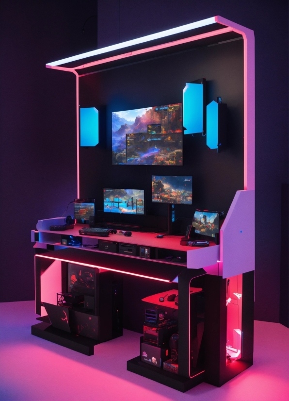 Entertainment, Purple, Gadget, Visual Effect Lighting, Magenta, Computer Desk