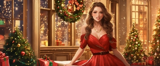 Eye, Light, Christmas Tree, Christmas Ornament, Dress, Lighting
