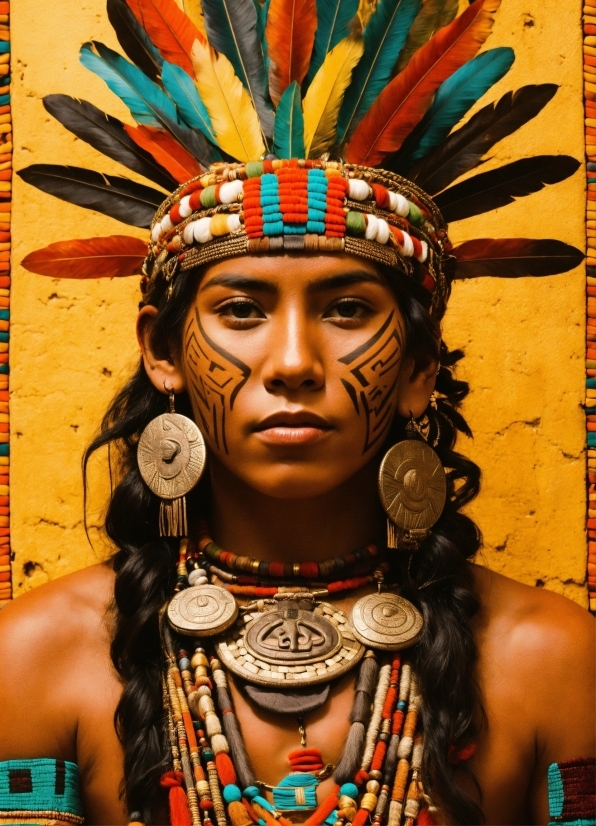 Face, Human, Yellow, Tribal Chief, Art, Jewellery