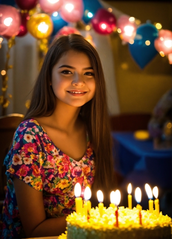 Face, Smile, Candle, Photograph, Food, Light