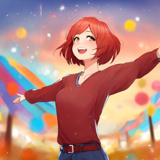 Facial Expression, Cartoon, Happy, Gesture, People In Nature, Red