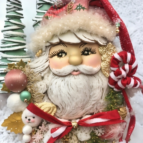 Facial Expression, Christmas Ornament, White, Beard, Santa Claus, Smile