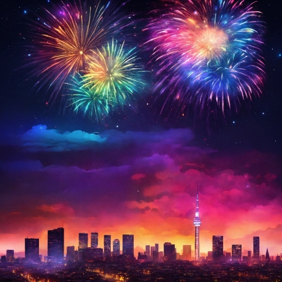Fireworks, Atmosphere, Photograph, Sky, World, Light