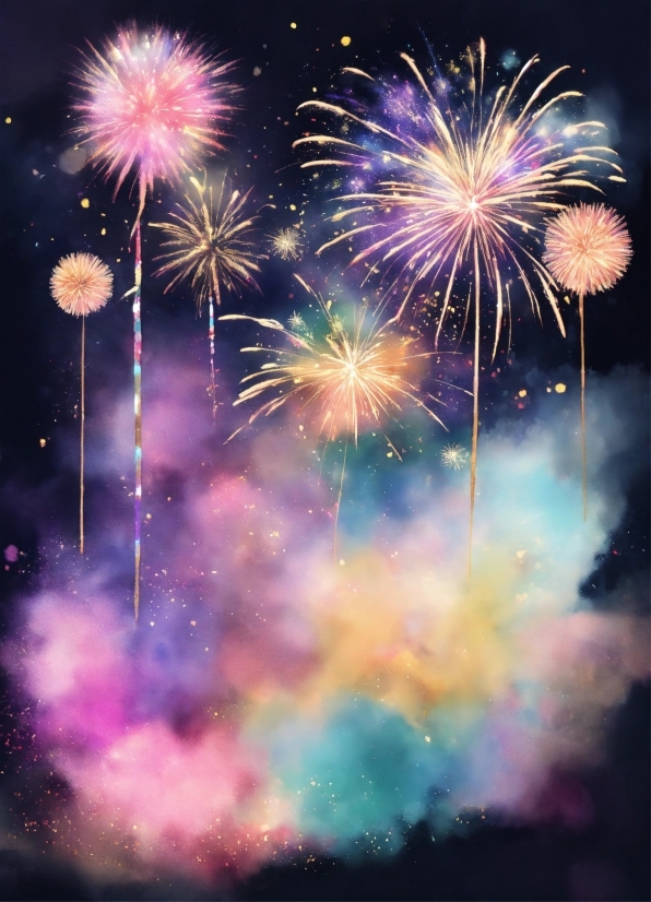 Fireworks, Atmosphere, Sky, Purple, World, Pink