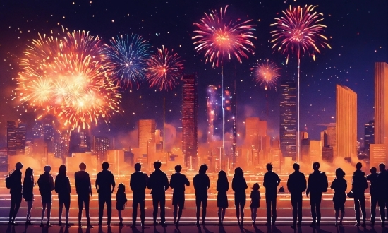 Fireworks, World, Nature, Skyscraper, Entertainment, Lighting