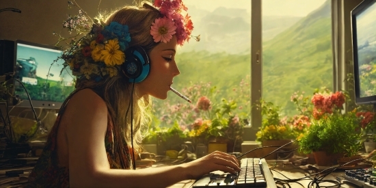 Flower, Plant, Leaf, Keyboard, Musical Instrument, Musical Keyboard