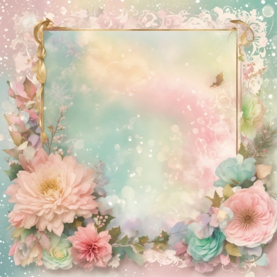 Flower, Plant, Petal, Picture Frame, Pink, Rectangle