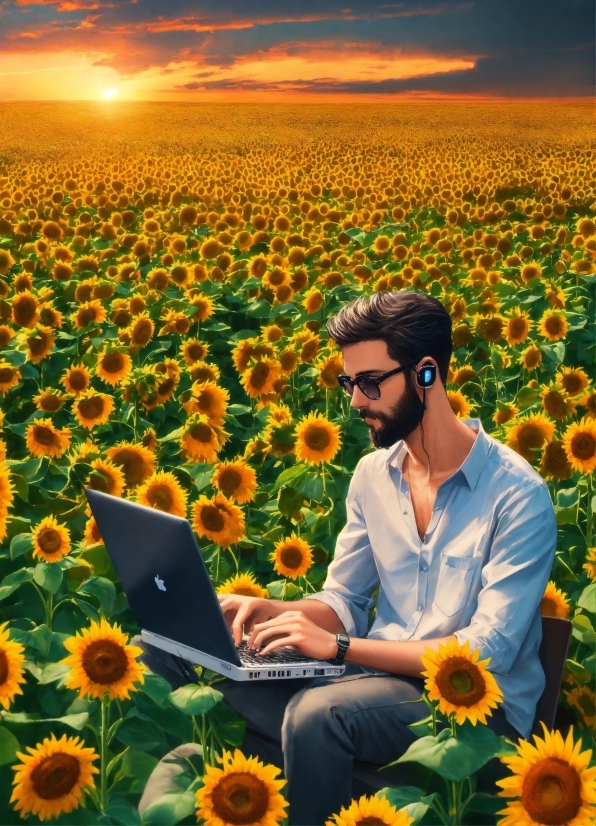 Flower, Plant, Photograph, Ecoregion, Laptop, People In Nature